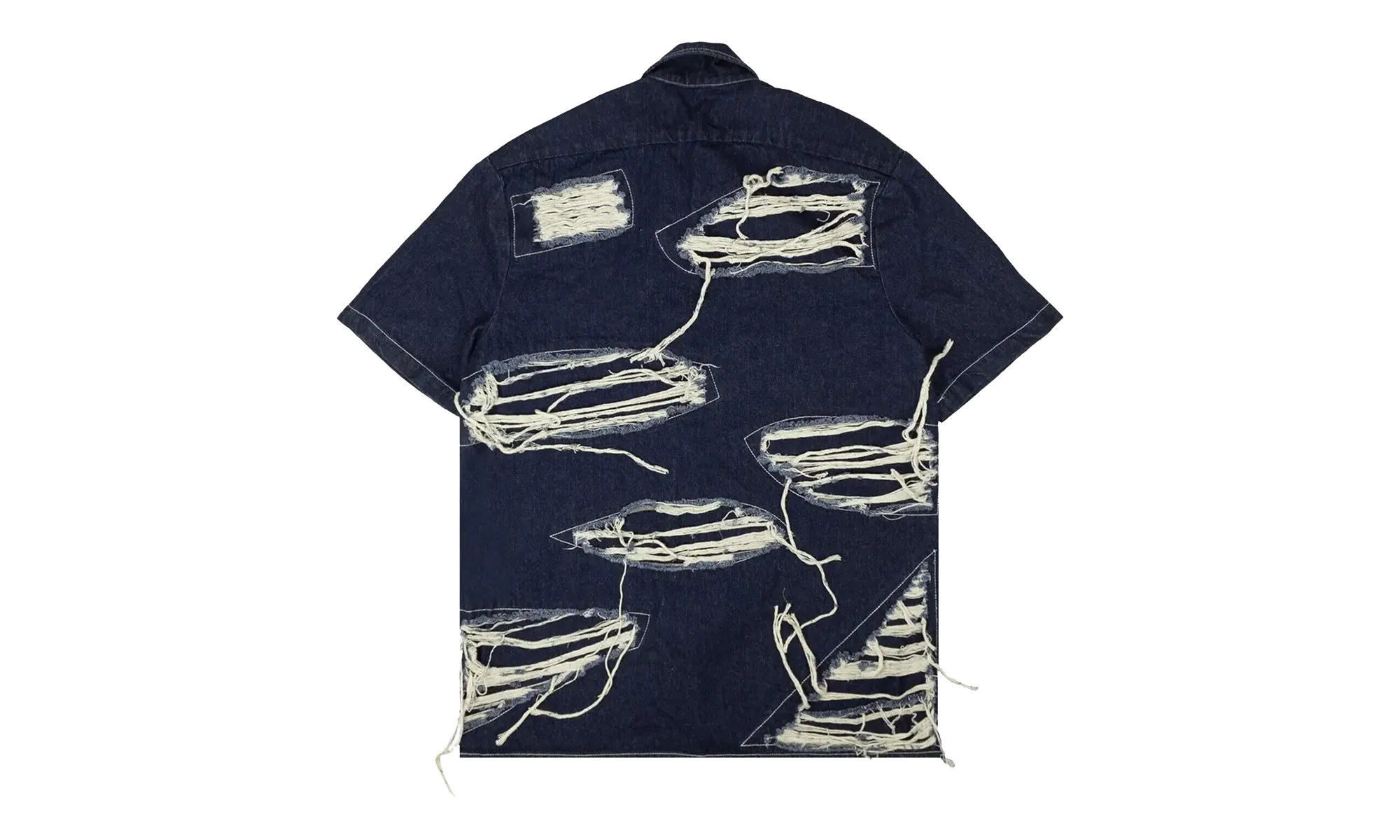 Distressed Denim Short Sleeve Shirt "Blue" 2637 100000104DWS BLUE