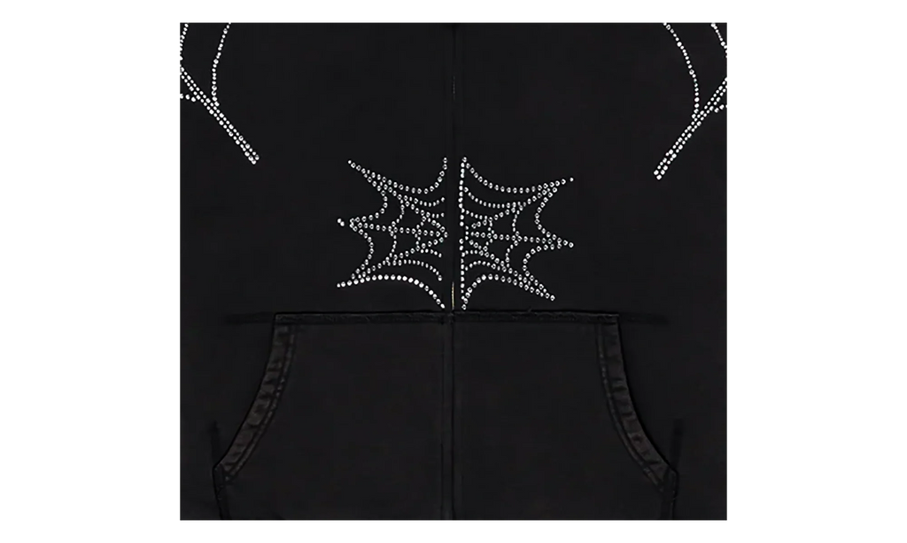 Rhinestone We Zip Hoodie "Black" SP5der397