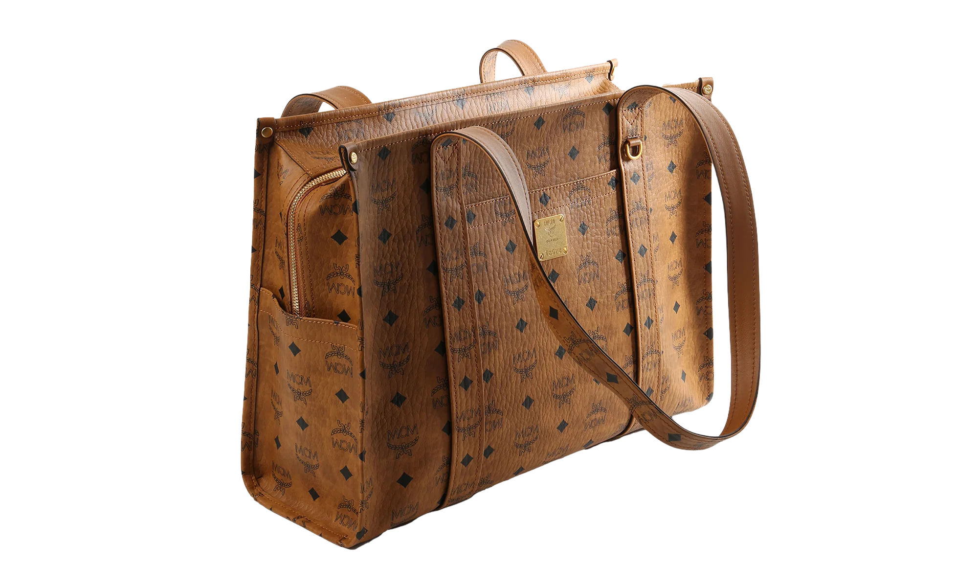 Large Aren Tote in Visetos "Cognac" MWTFATA02CO001