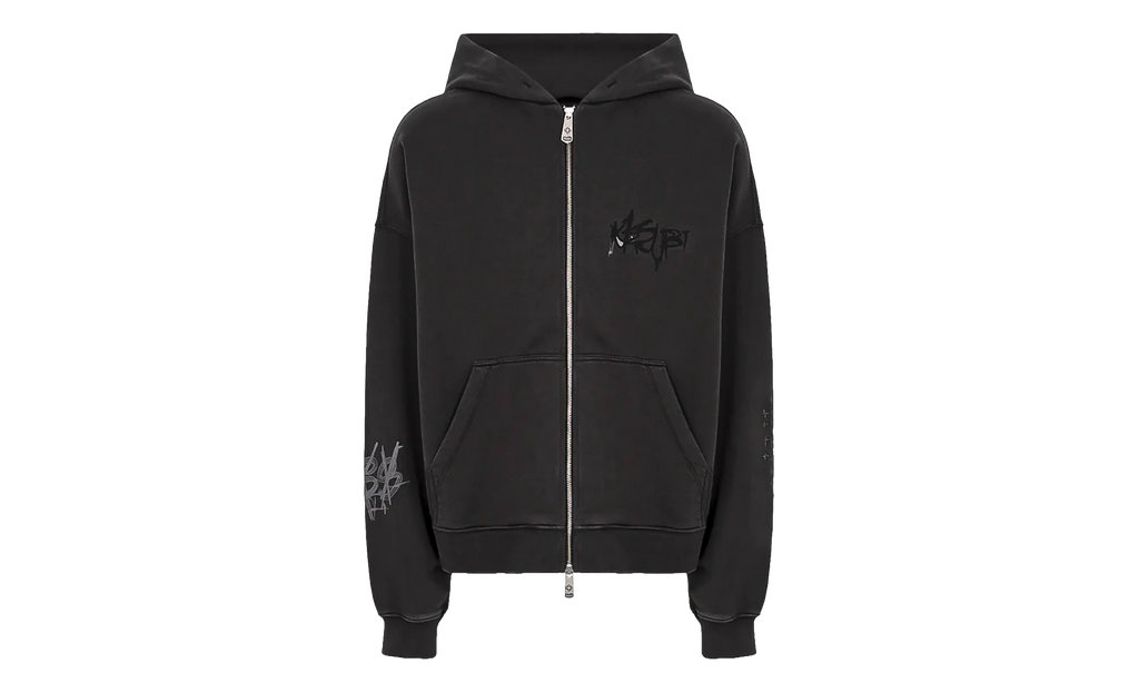 Ksubi Graff Ekcess Zip Thru Hoodie "Faded Black" MPS26FL005