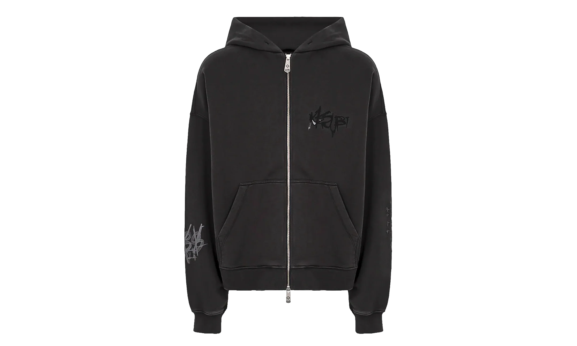 Ksubi Graff Ekcess Zip Thru Hoodie "Faded Black" MPS26FL005