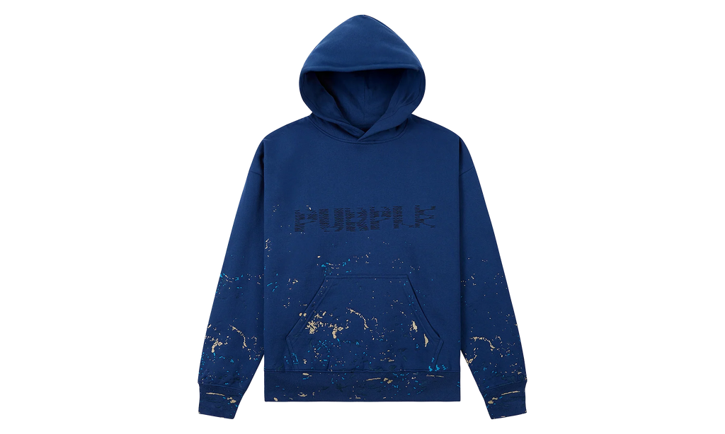 Sequin Splatter Paint Hoodie "Blue" P401 MFNZ425