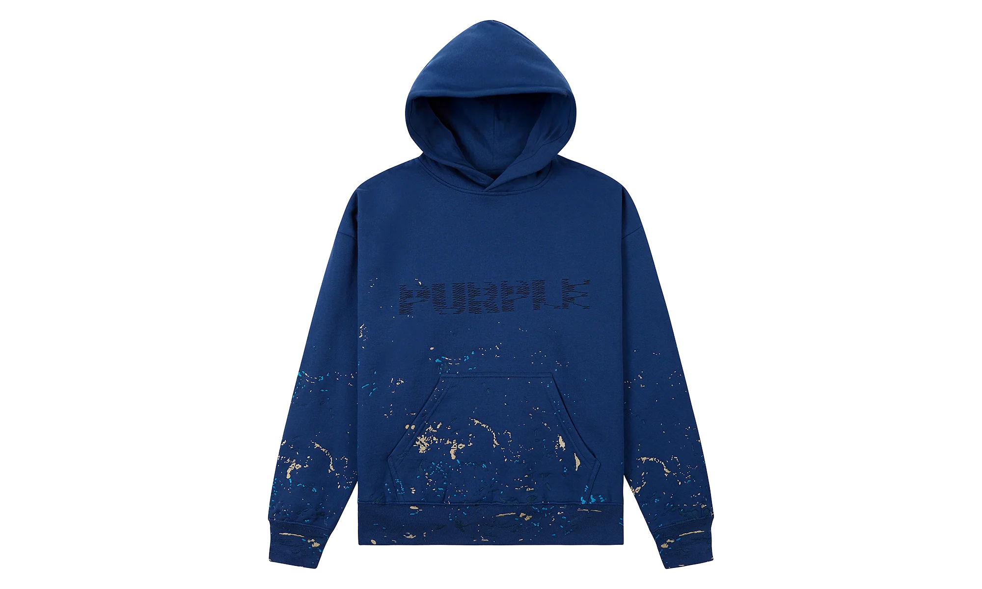 Sequin Splatter Paint Hoodie "Blue" P401 MFNZ425