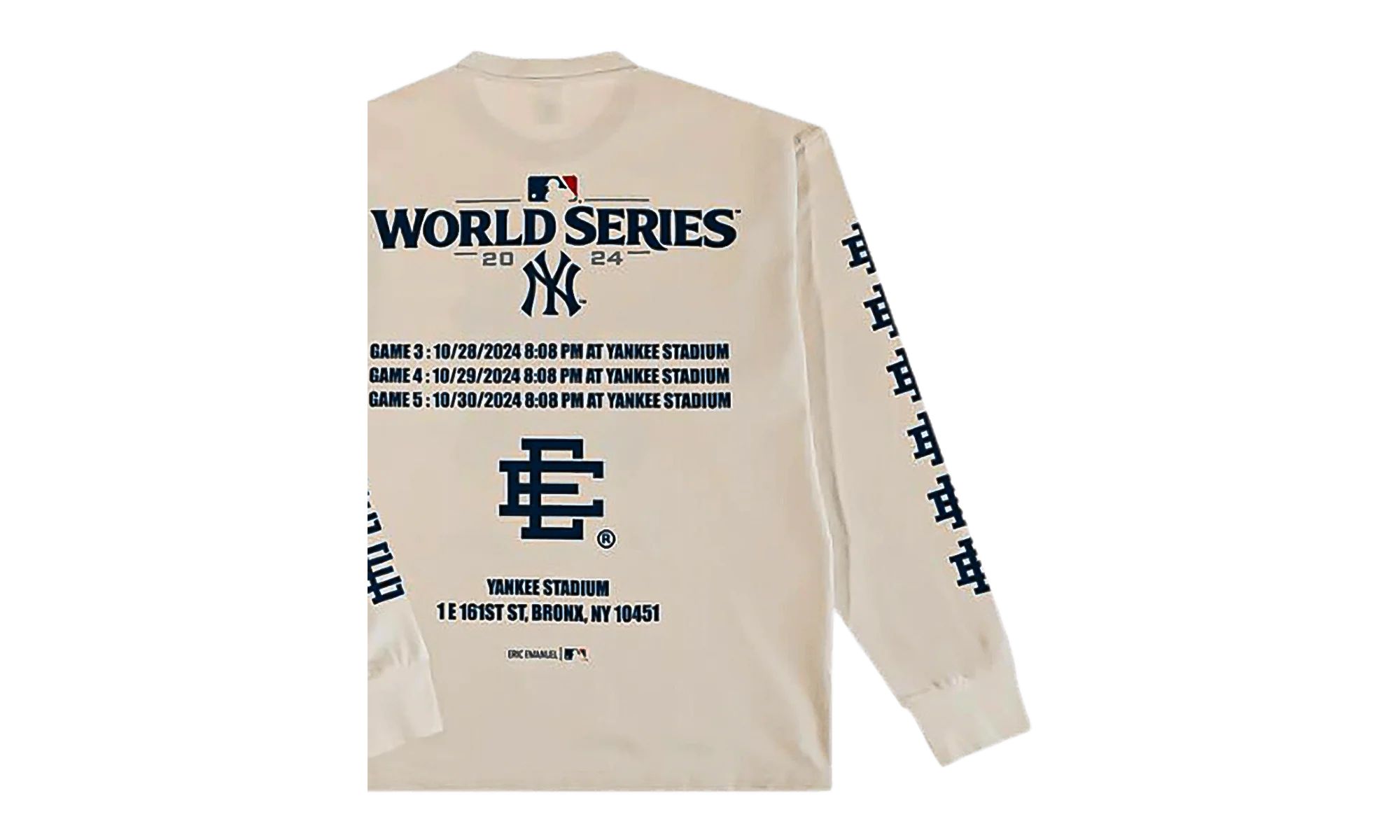 EE LONG SLEEVE T-SHIRT "YANKEES WORLD SERIES - Cream/ Navy" EE738