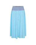 Blue Contrast Waist Flowy Maxi Skirt