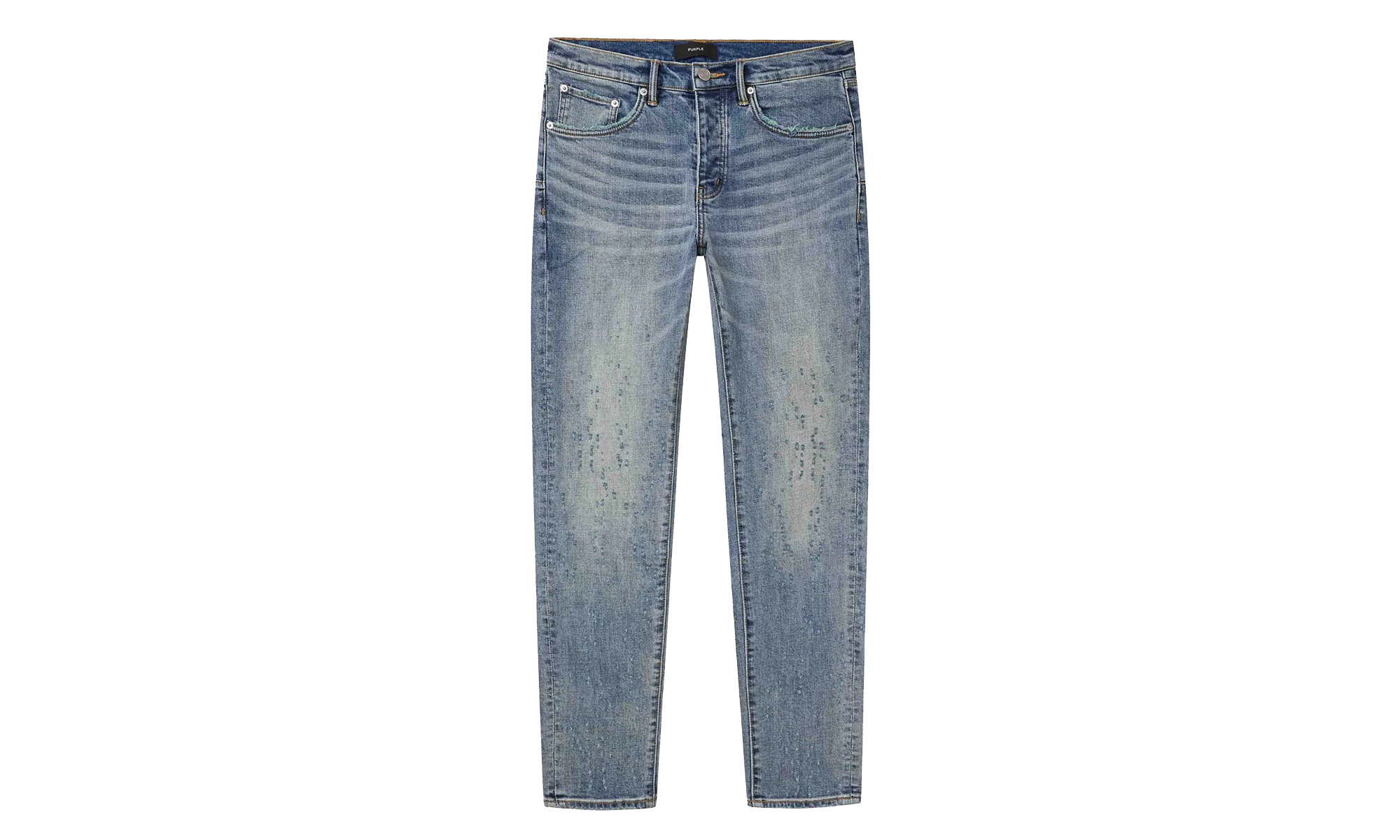P001 Weft Buckshot Jeans "Mid Indigo" P001 CWBK425