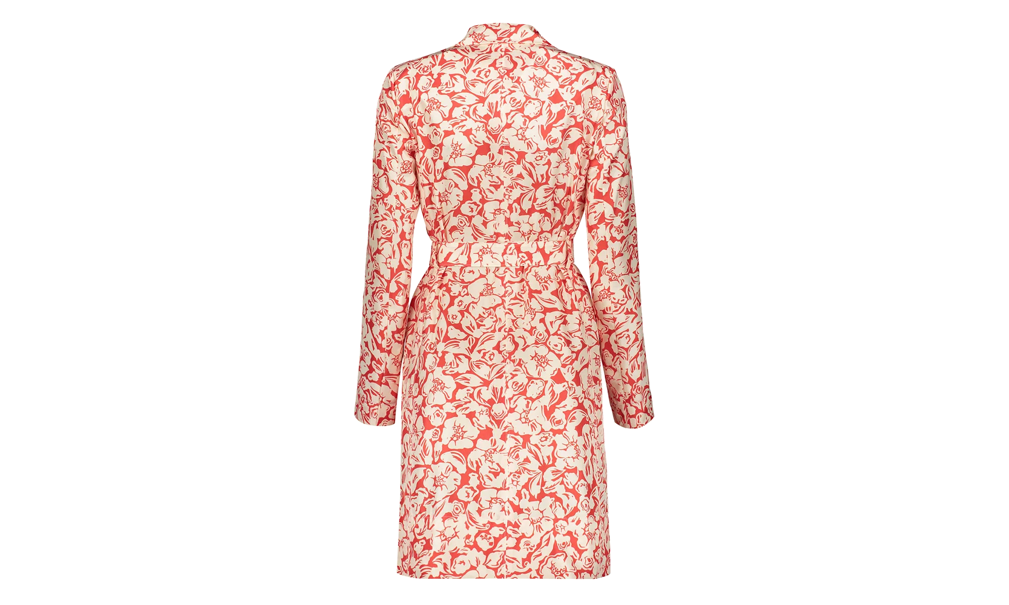 SILK FLORAL WRAP MIDI DRESS "Red" RW DR0013 5615 P23 37