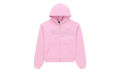 Rhinestone Script Zip Hoodie "Light Pink" SP5der349