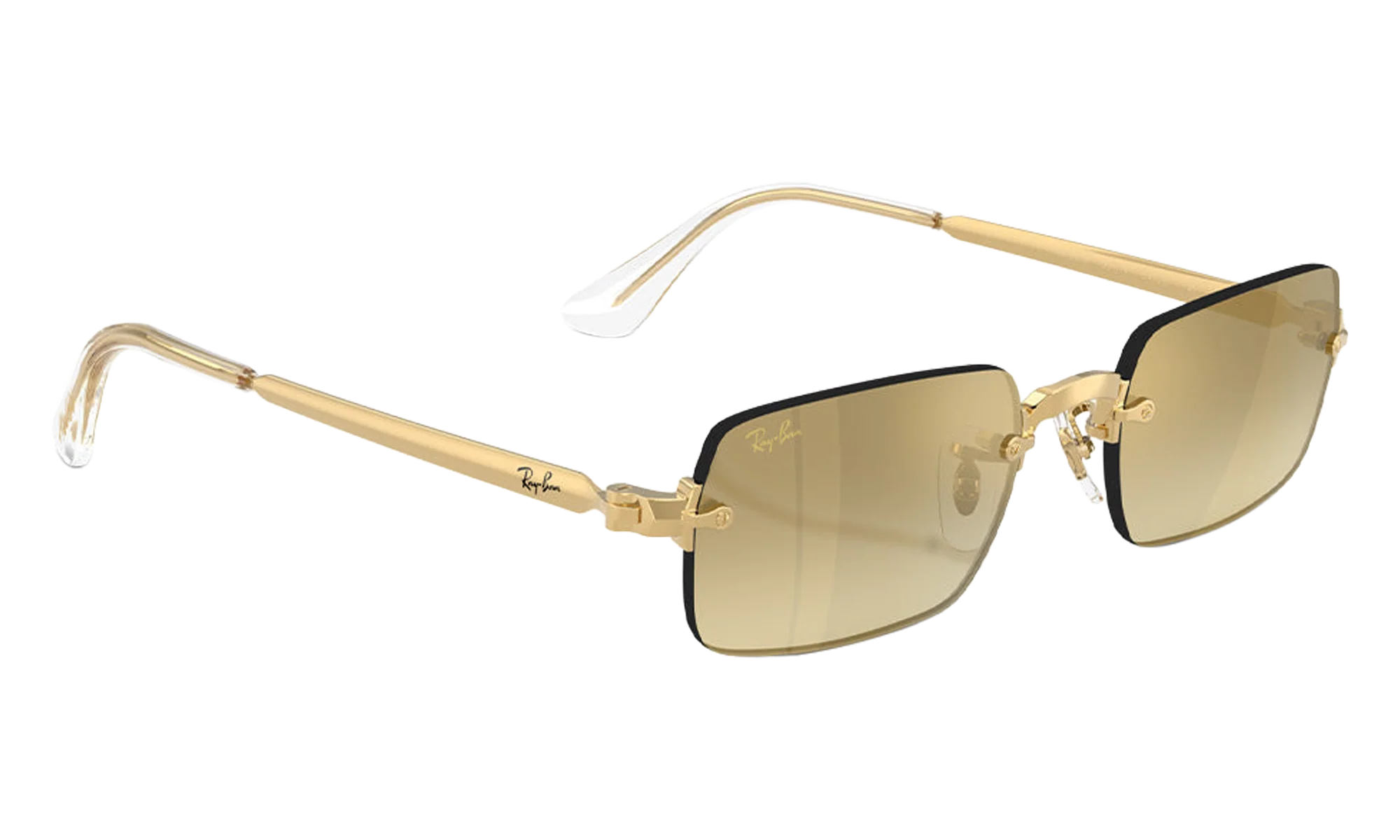Ray-Ban Rimless "A$AP Rocky - Polished Arista Gold with Brown Mirror Gold Gradient Lens" RB3928 001 7I
