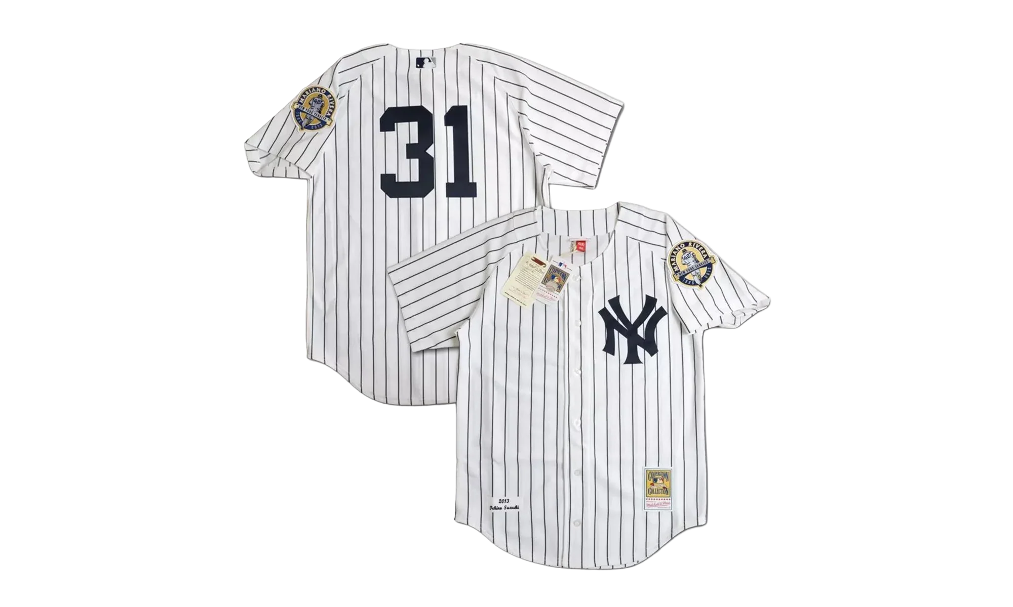 MLB Ichiro Suzuki Home Jersey "2013 New York Yankees – White / Navy" AJY15349 NYY13ISUWHNY