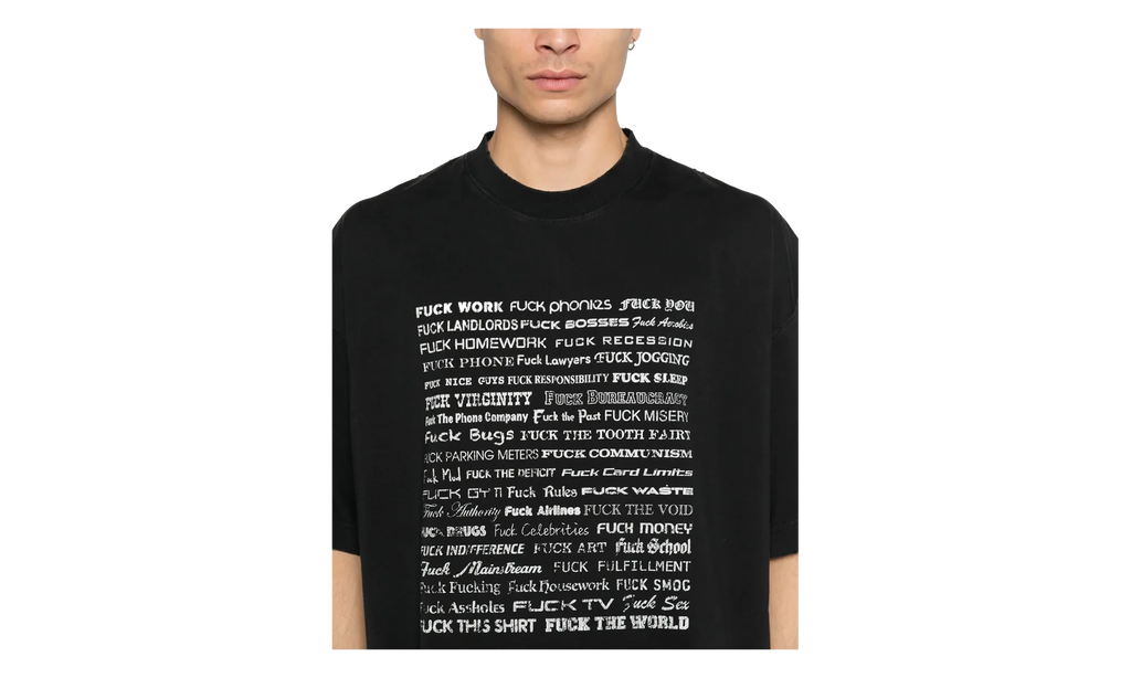 Fuck Everything T-Shirt "Washed Out Black" ME76TR212BX WASH