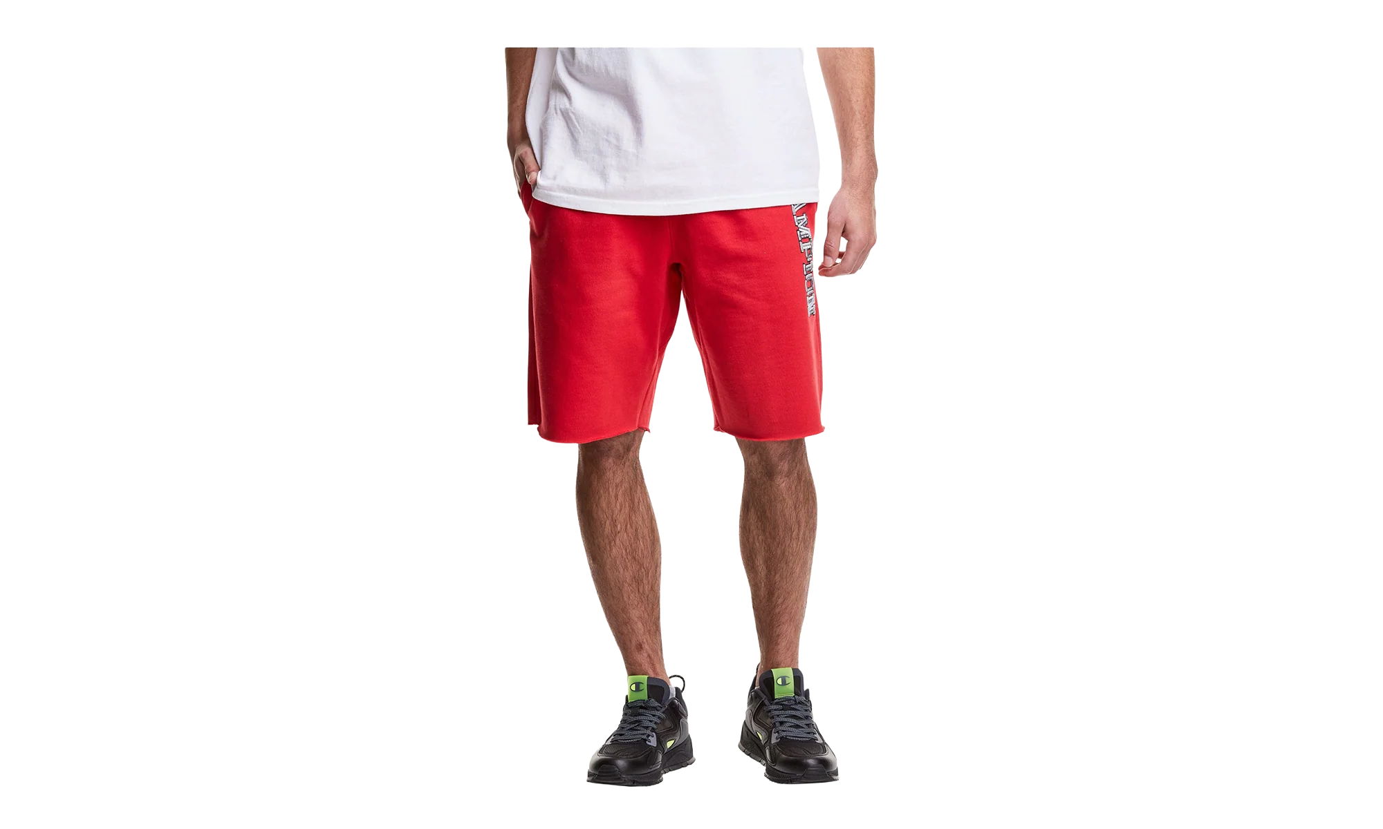 C-Life 10" Reverse Weave Cutoff 3-D Logo Shorts "Red" 89597 586528 040