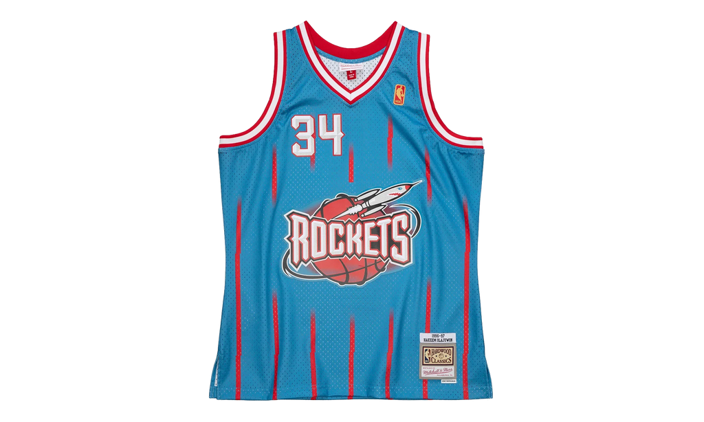 NBA Hakeem Olajuwon Reload 2.0 Swingman Jersey "1996 Houston Rockets - Blue" SMJYGS20080 HROLTBL96HOL