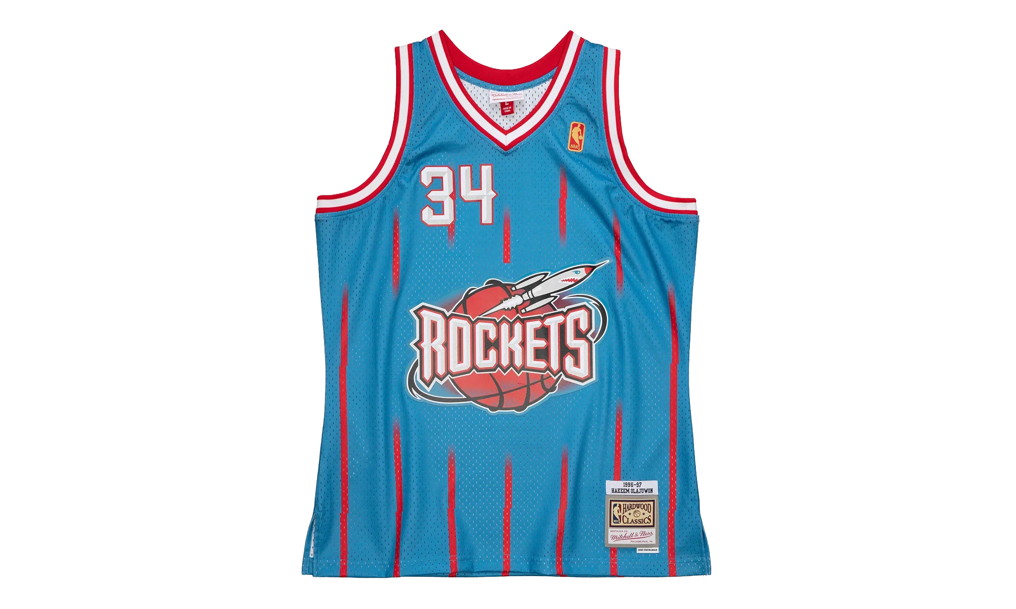 NBA Hakeem Olajuwon Reload 2.0 Swingman Jersey "1996 Houston Rockets - Blue" SMJYGS20080 HROLTBL96HOL