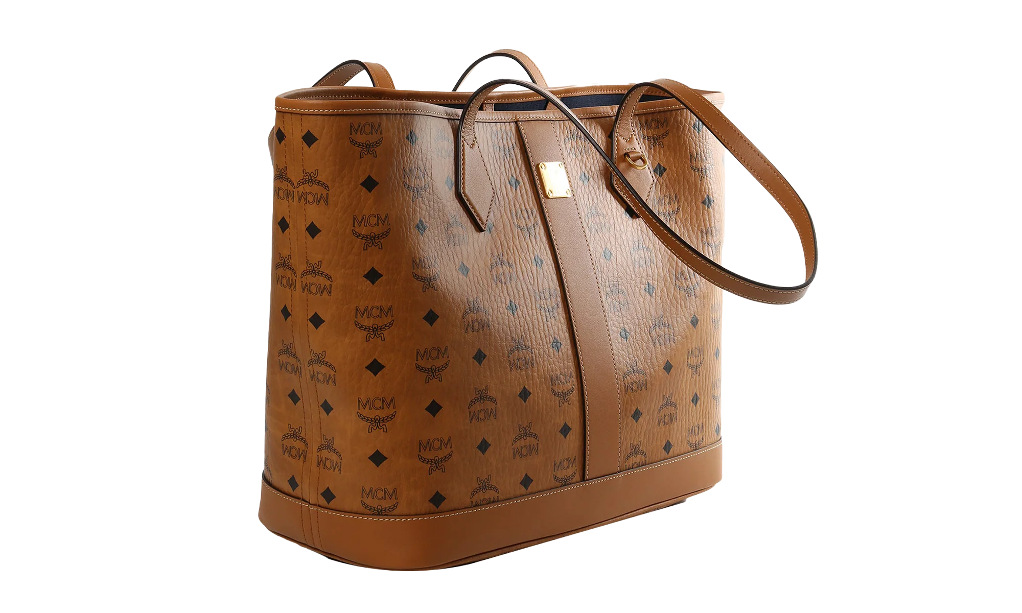 Medium Liz Shopper in Visetos "Cognac" MWPGSLR02CO001