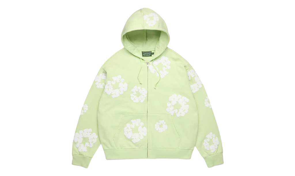 Cotton Wreath Zip Hoodie "Mint" DT616