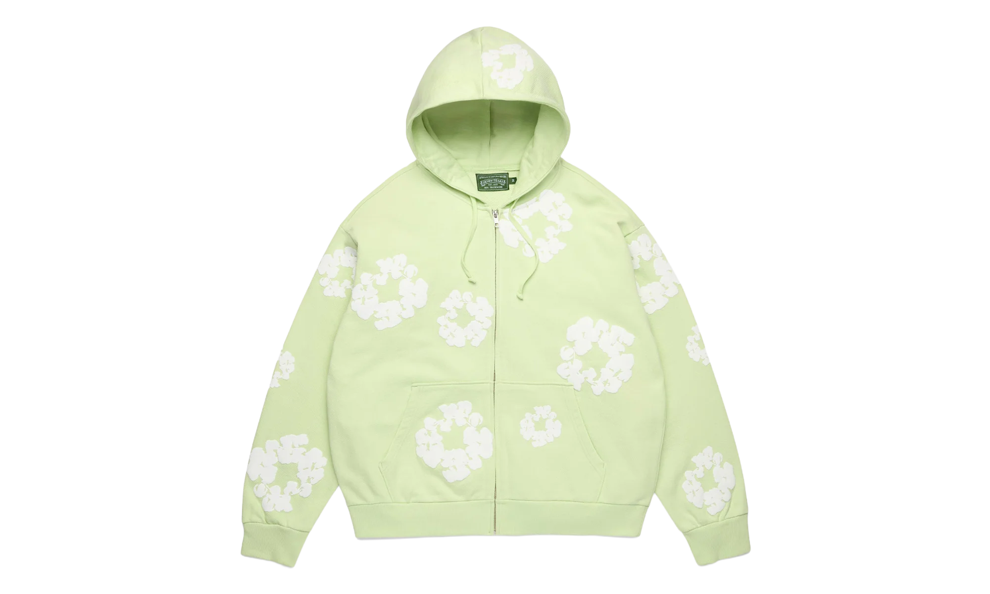 Cotton Wreath Zip Hoodie "Mint" DT616