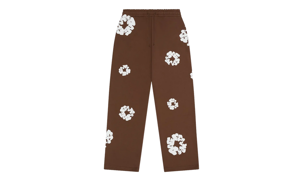 Cotton Wreath Open Hem Sweatpants "Brown" DT422