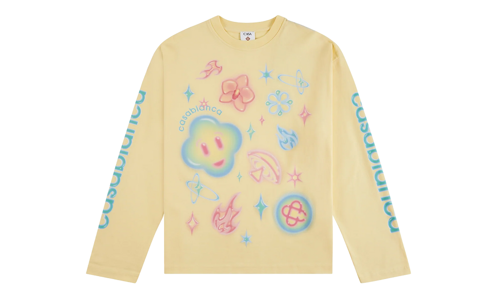 Airbrush Icons Long Sleeve T‑Shirt "Pale Yellow" M P26 JTS 062 01