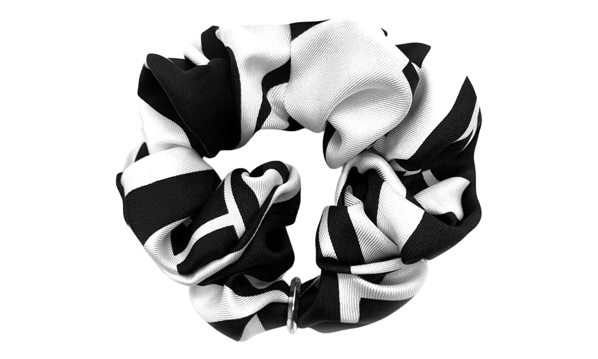 Silk Scrunchie "Black / White" CHRM0862