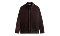 Ladder Stitch Suede Boxy Collared Overshirt "Brown" khm032333 244
