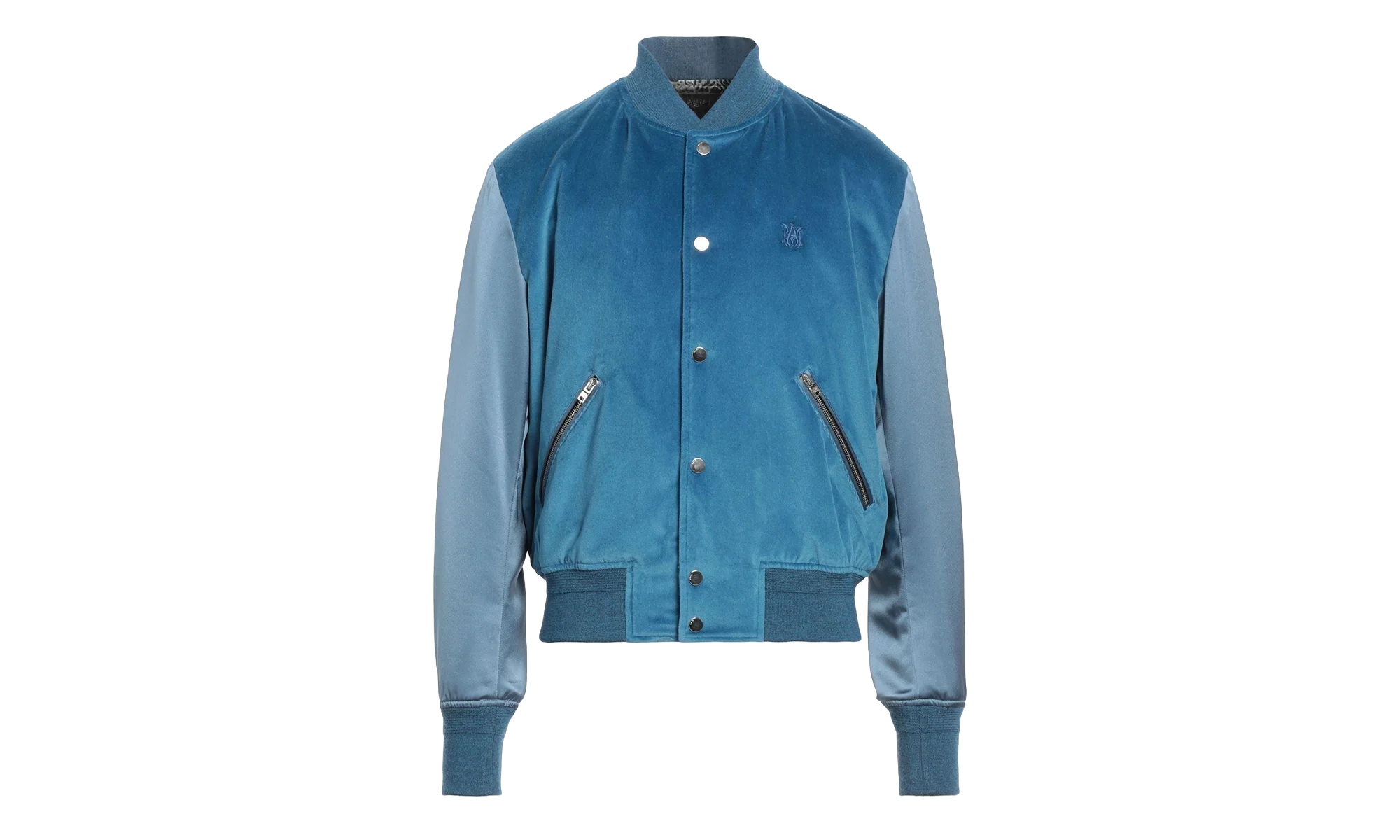 Velvet Satin Bomber Jacket "Blue" MOS017 420