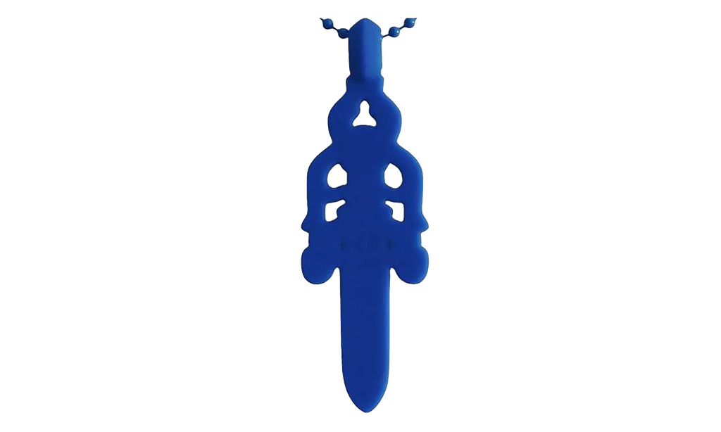 Silicone Dagger Pendant Ball Chain Necklace "Blue" CHRM0887