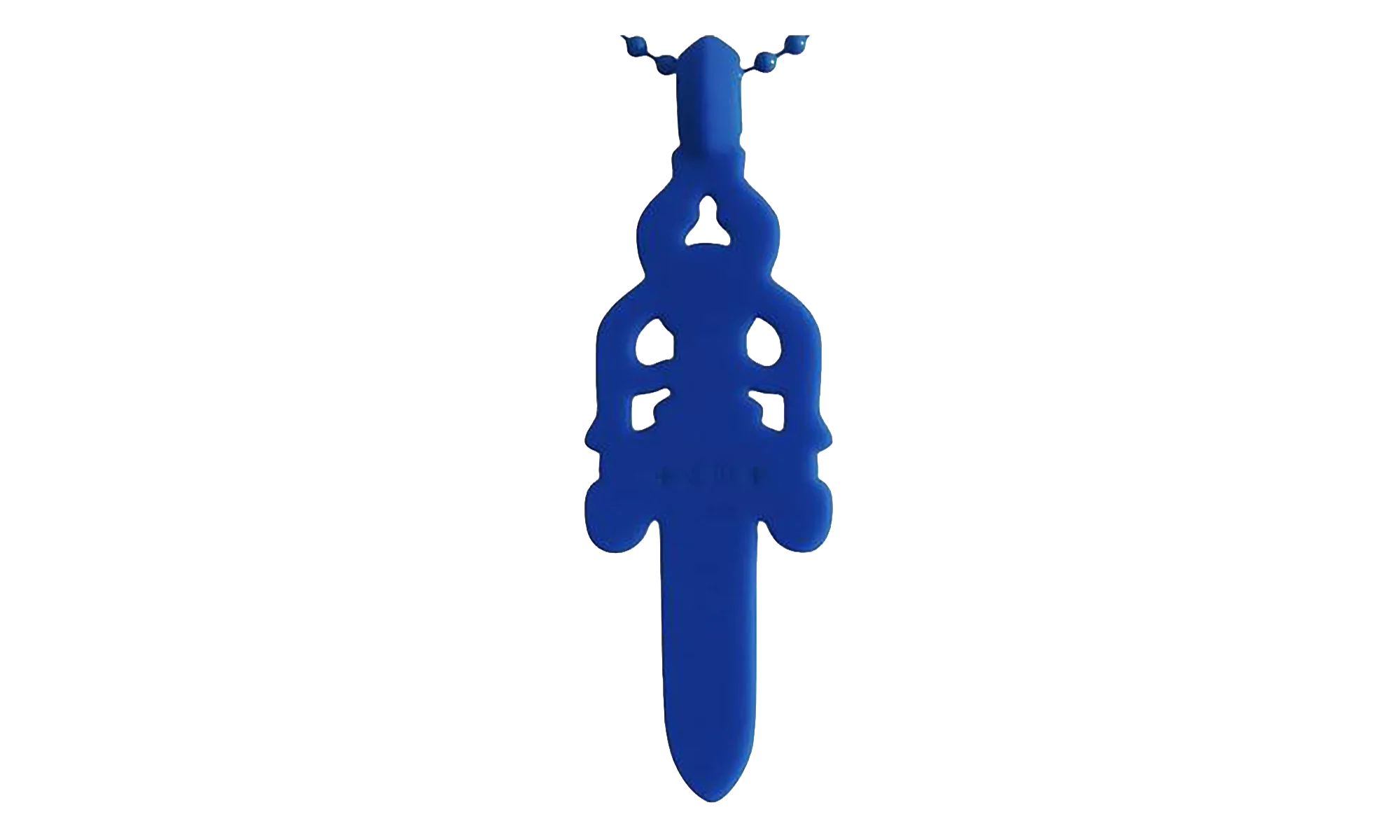 Silicone Dagger Pendant Ball Chain Necklace "Blue" CHRM0887