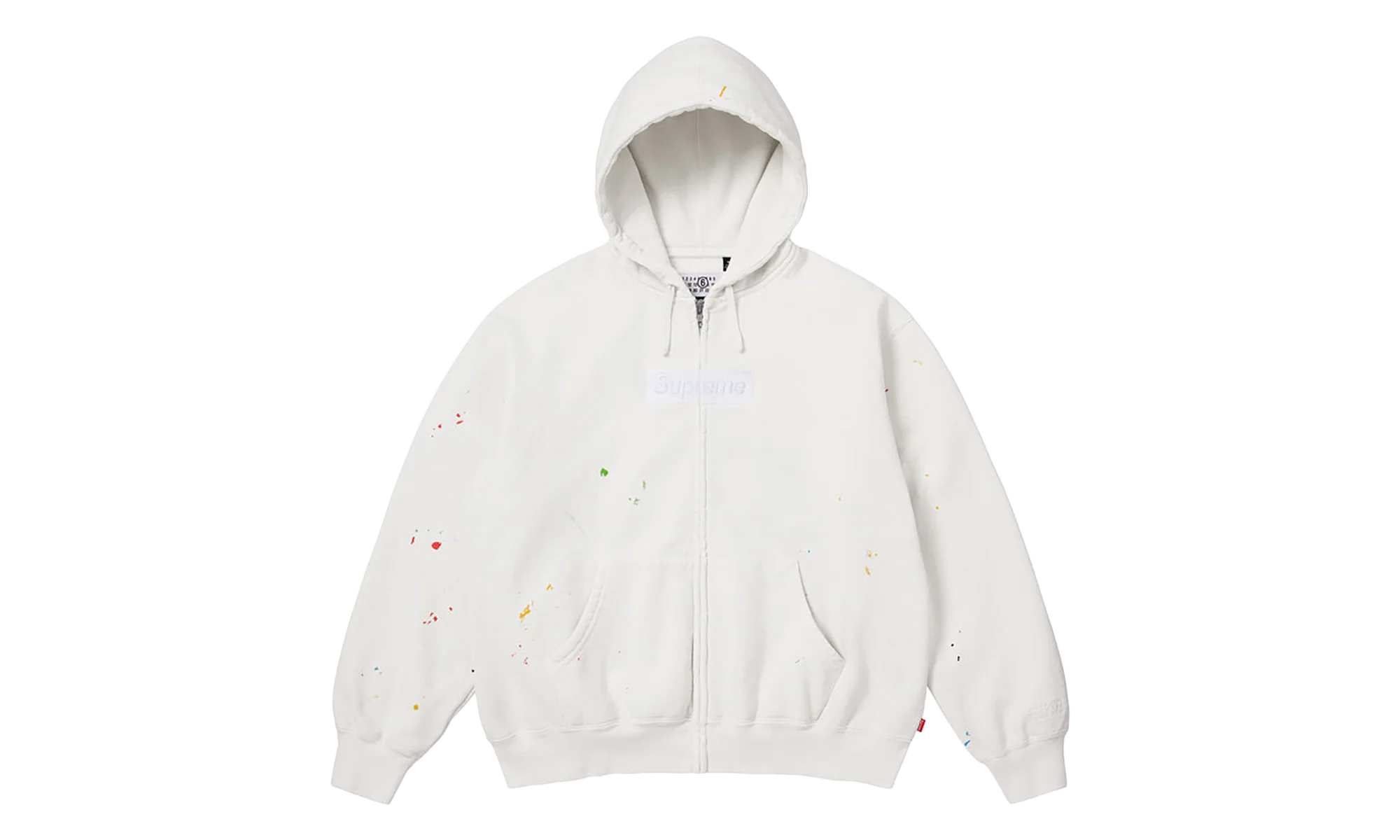 MM6 Maison Margiela Box Logo Zip Up Sweatshirt "SS26 - White" SU27171