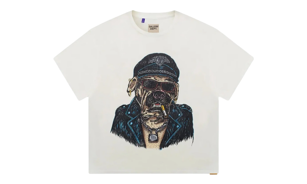 Oct Biker Dog Tee "Light Archival White" GD102