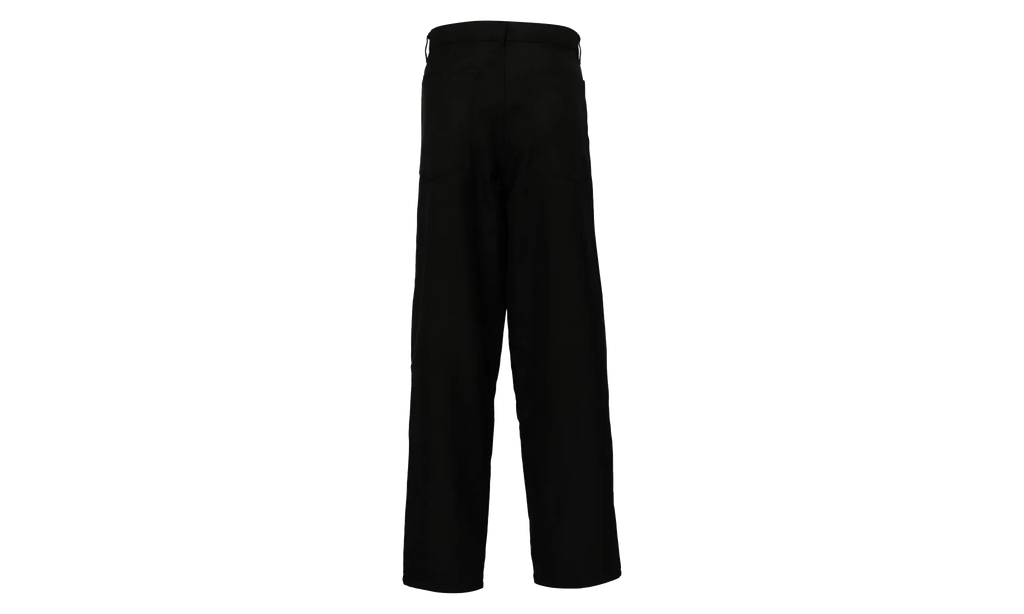 Wool Polyester Plain Gabardine Pants "Black" FN P004 051