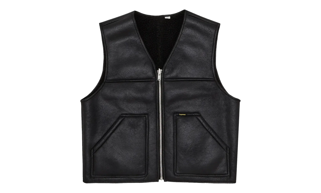 Reversible Faux Shearling Work Vest "FW24 - Black" SU27215