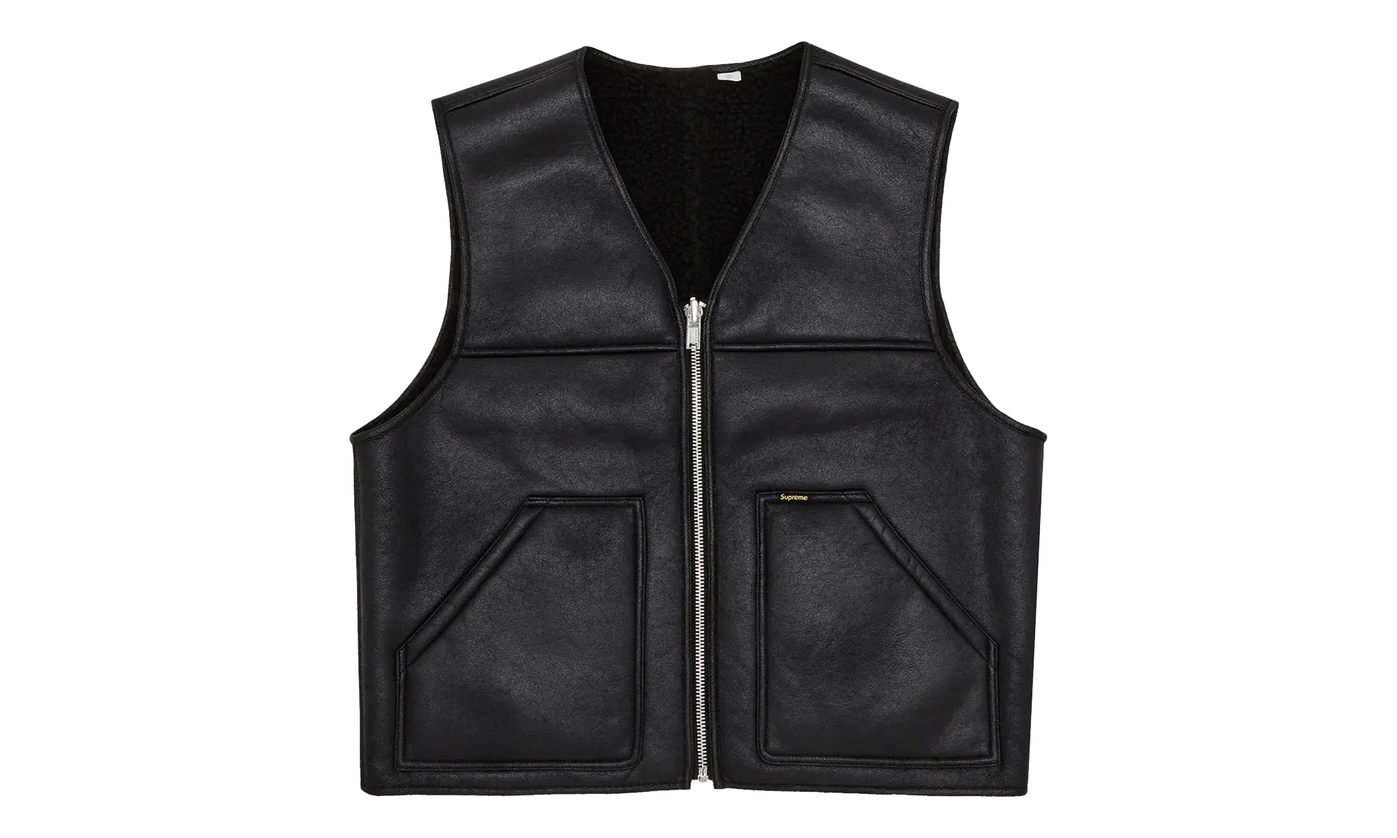 Reversible Faux Shearling Work Vest "FW24 - Black" SU27215