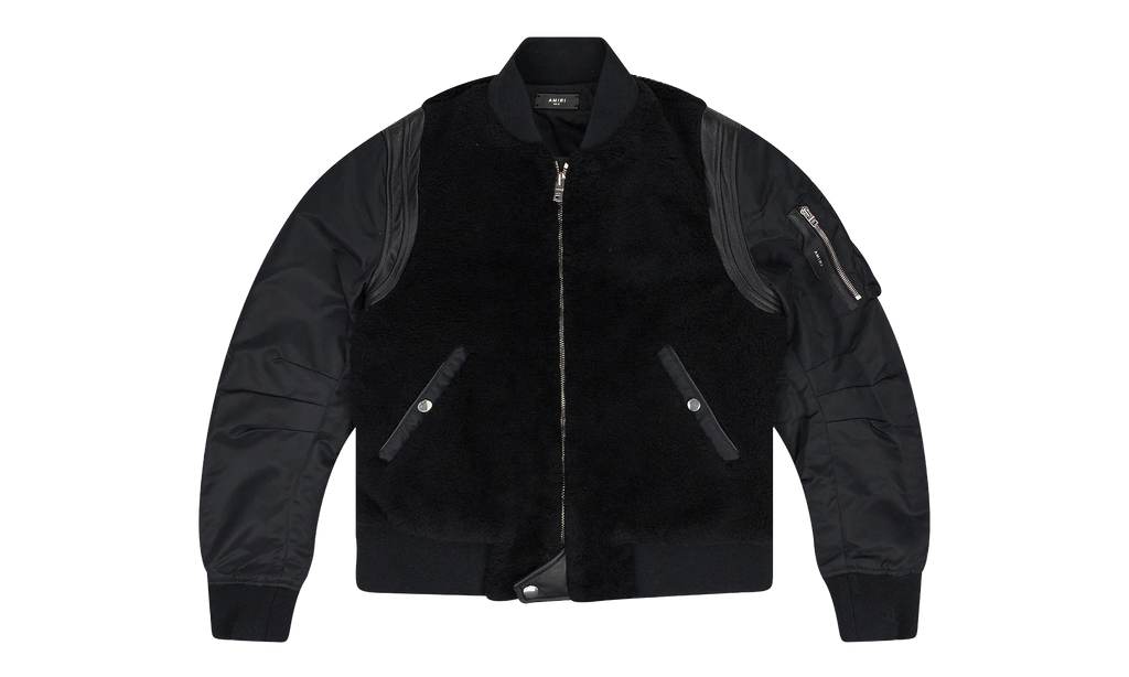 Shearling Bomber Jacket "Black" PS22MLJ026_BLACK