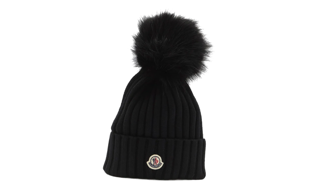 Large Fur Pom-Pom Hat "Balck" MON61