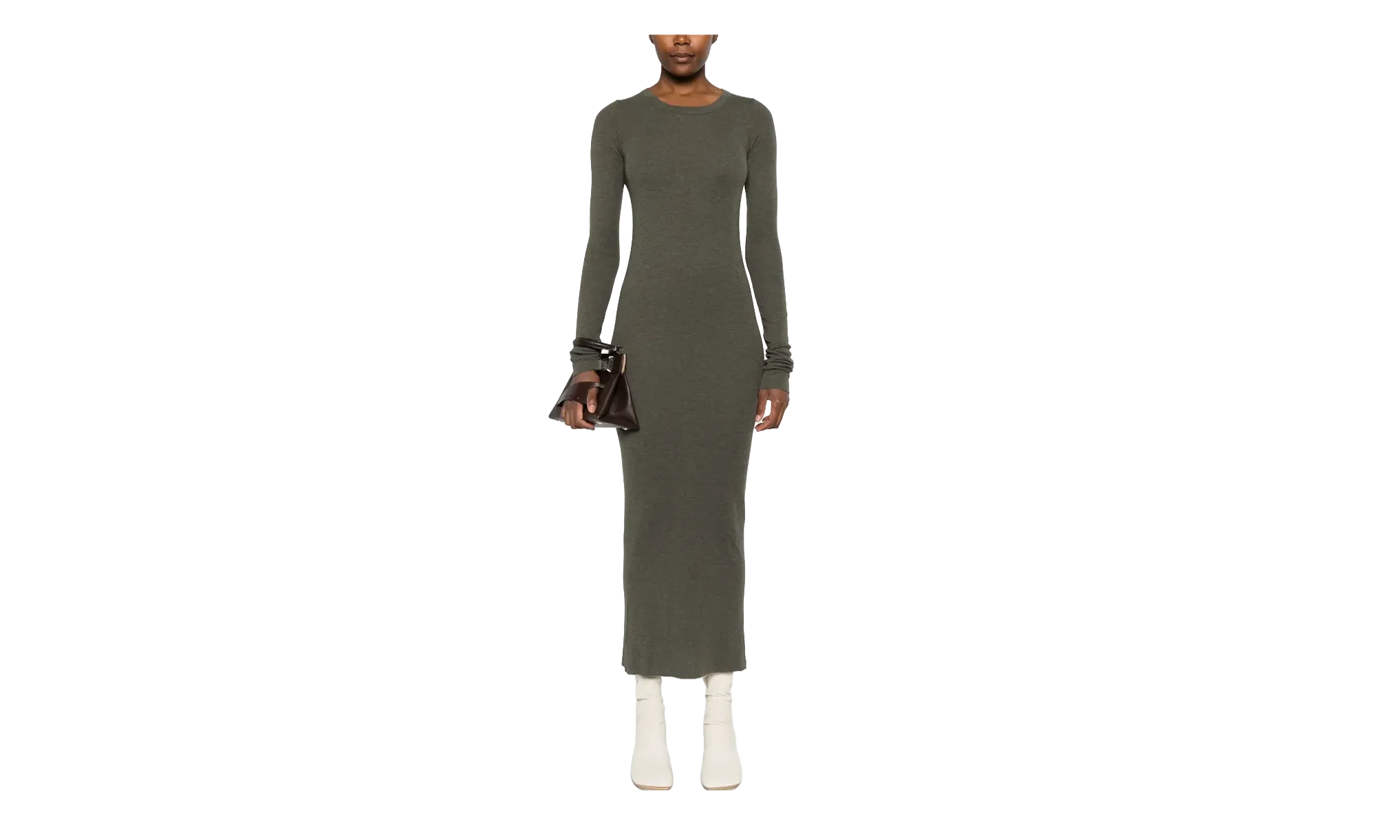 Abito Rib Long-Sleeve Dress WMNS "Bosco" RP02E4546 RJR 25