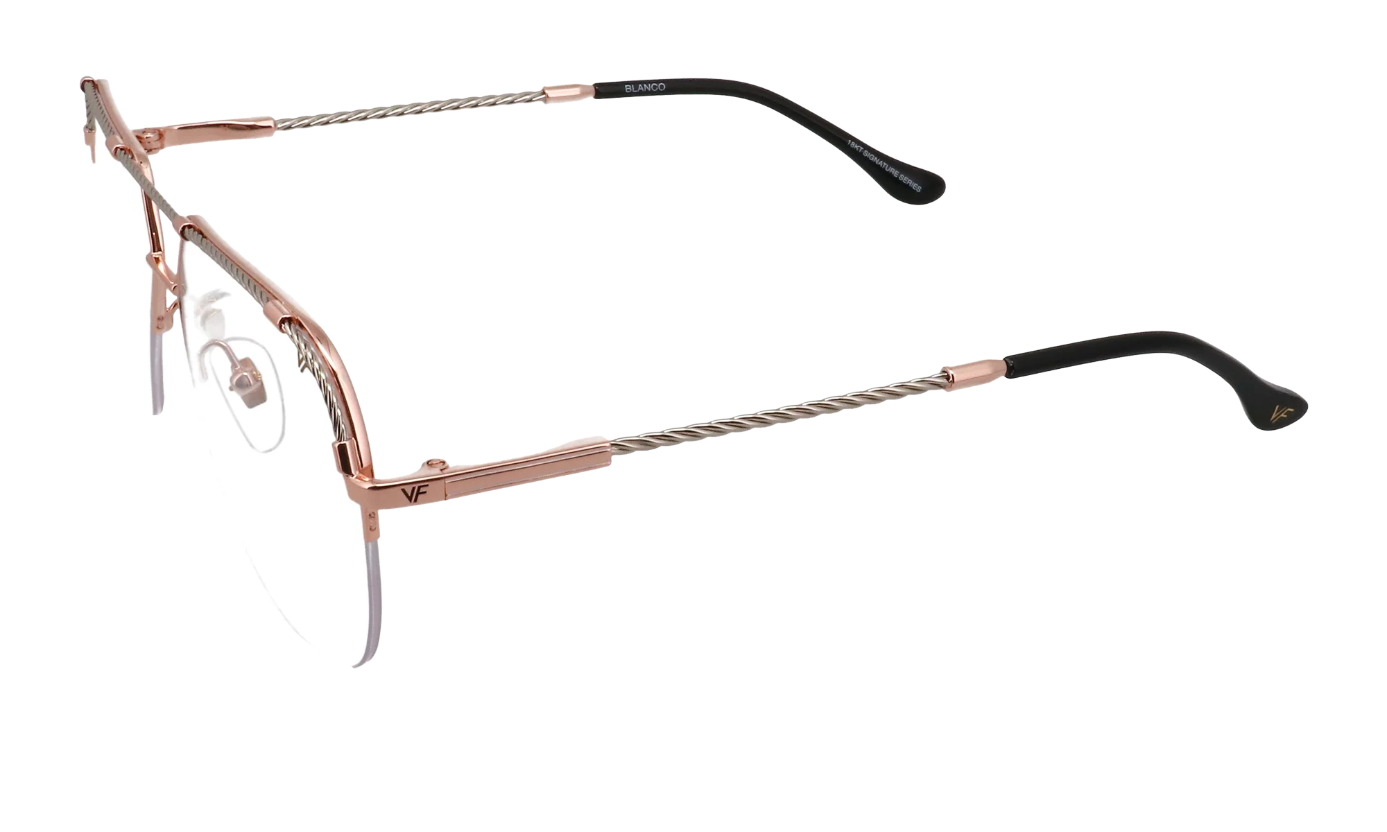 Blanco Half Rim 24KT Two-Tone "Rose / White Gold / Clear" HRBA2 0006 17A3