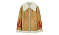 Burning Flames Sherling Trucker Jacket "Beige" PMJA012F22LEA0011725