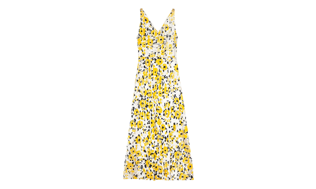 FLORAL SLEEVELESS A-LINE MIDI DRESS "Yellow" RW DR0127 5775 A23 0210