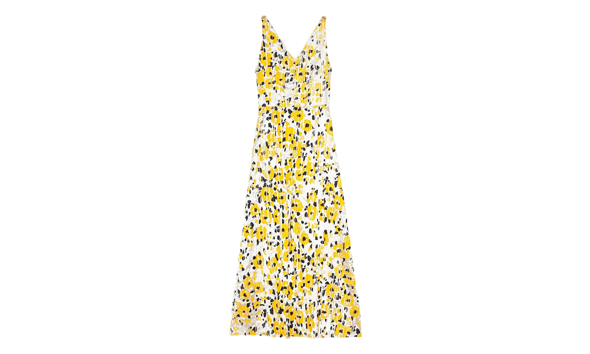 FLORAL SLEEVELESS A-LINE MIDI DRESS "Yellow" RW DR0127 5775 A23 0210