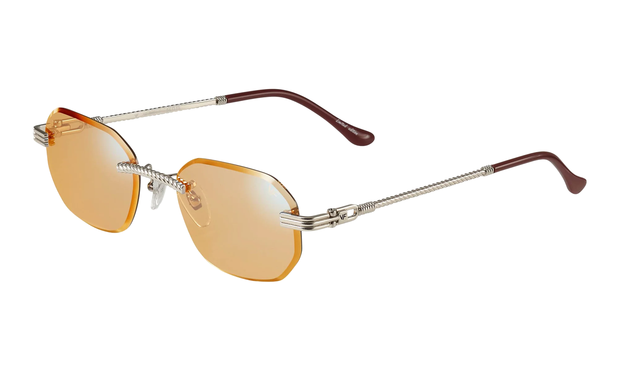 Hustler Rimless Drill Mount 24KT "White Gold / Blue Peach" DMHU2 0056 47C1