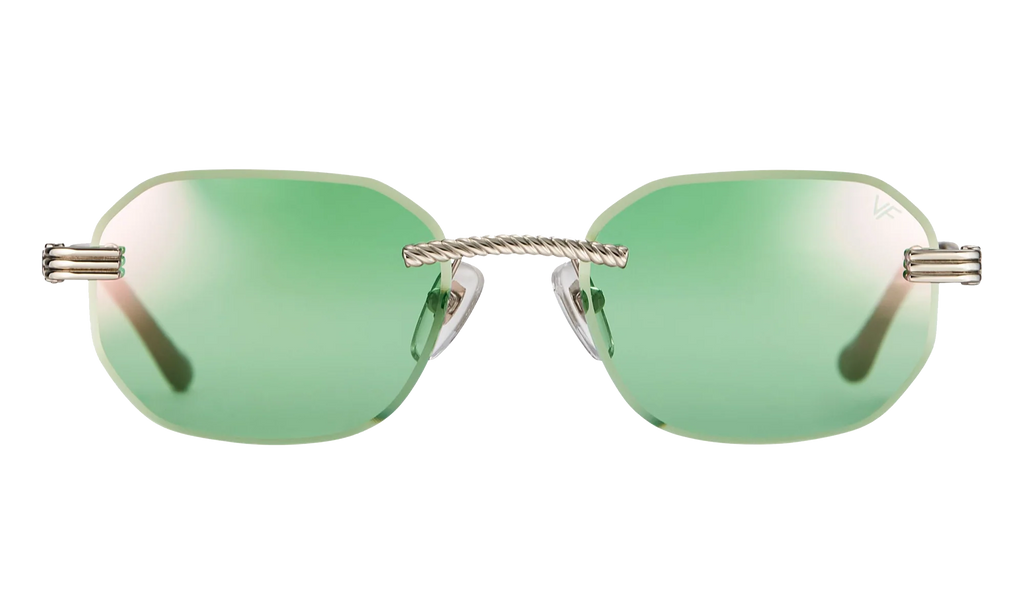 Hustler Rimless Drill Mount 24KT "White Gold / Powder Green Flash Purple" DMHU2 0050 44D2