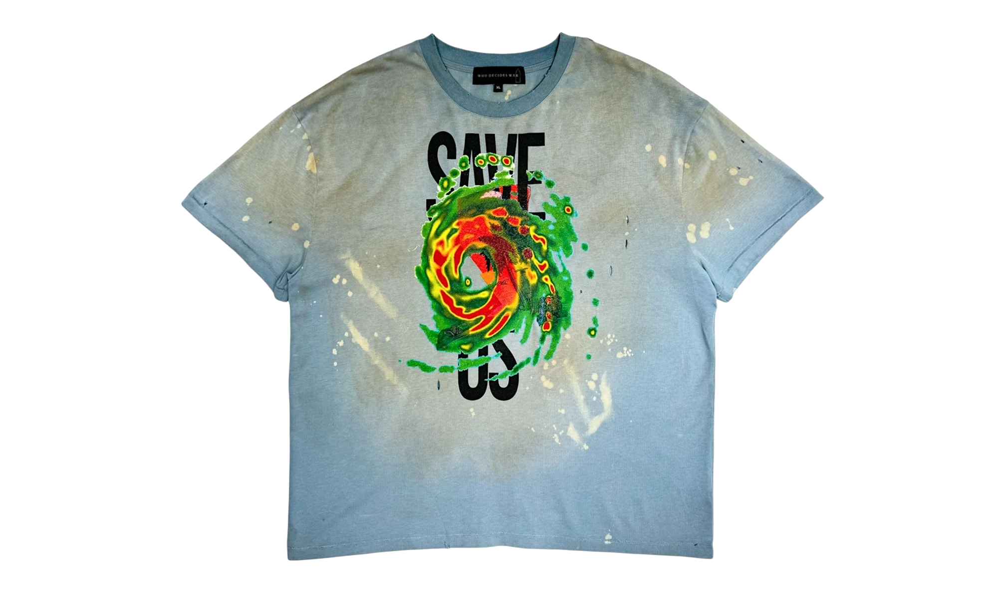 Who Decides War Save Us Short Sleeve Tee Shirt Blue "Sky / Multicolor" 231389M213074
