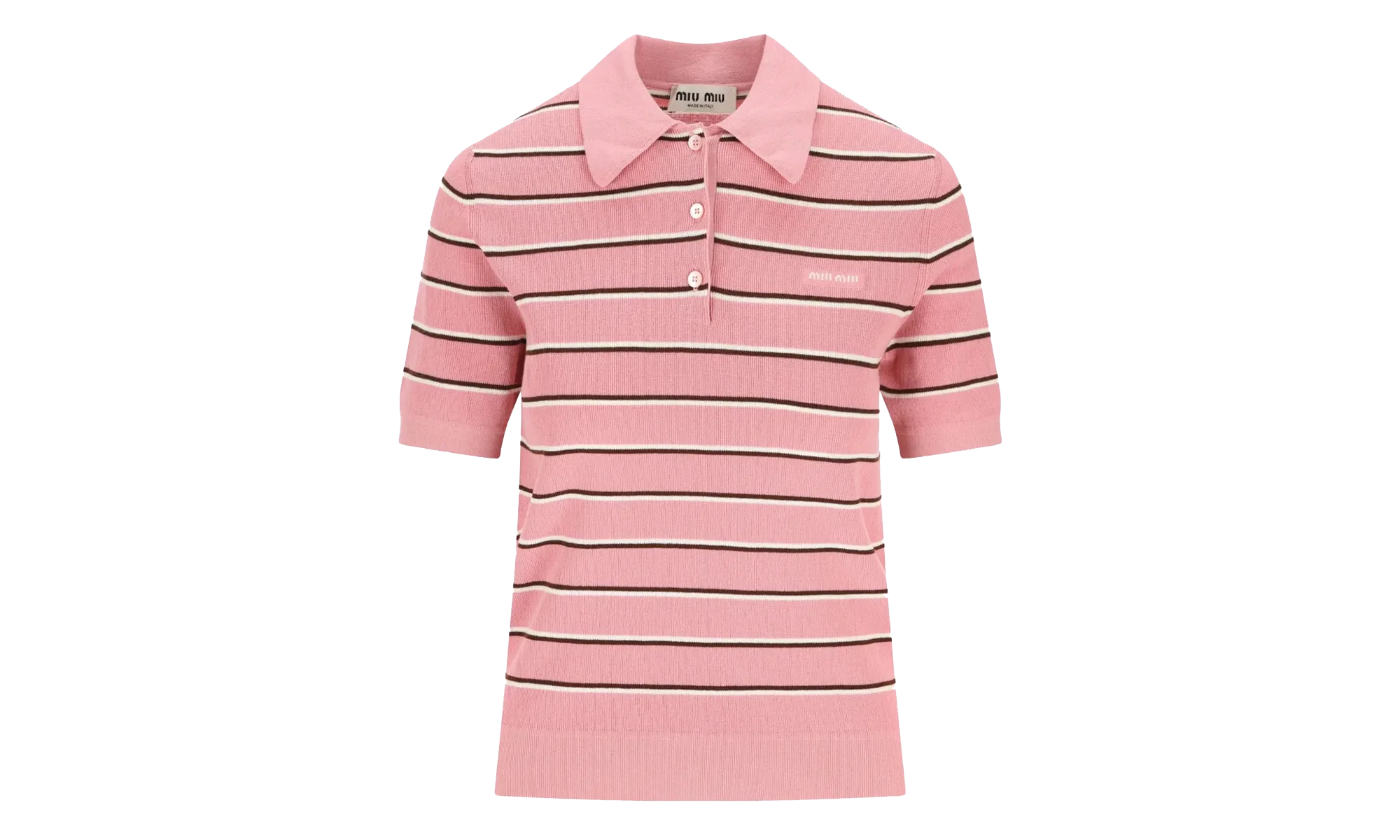 Striped Cotton Knit Polo Shirt WMNS "Pink" MMLB35 183M F0028