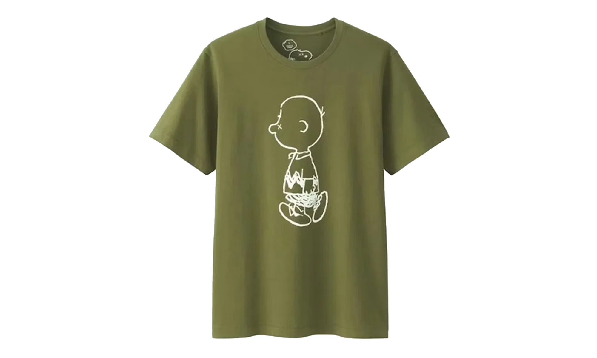 Uniqlo x Peanuts Charlie Brown Tee "Olive" KAWS202496
