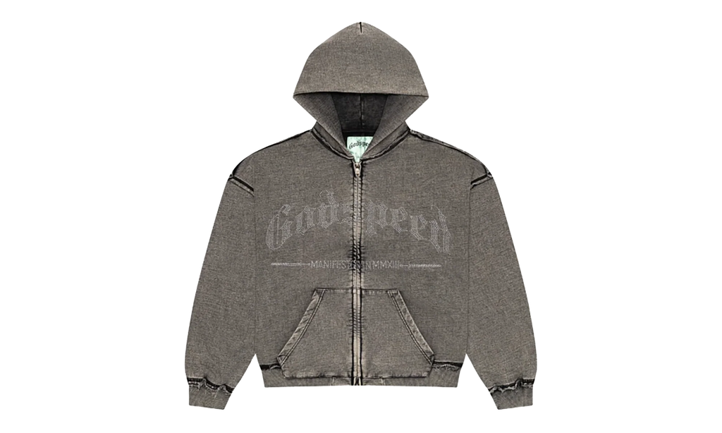 Studded OG Logo Hoodie "Grey Wash" GS009