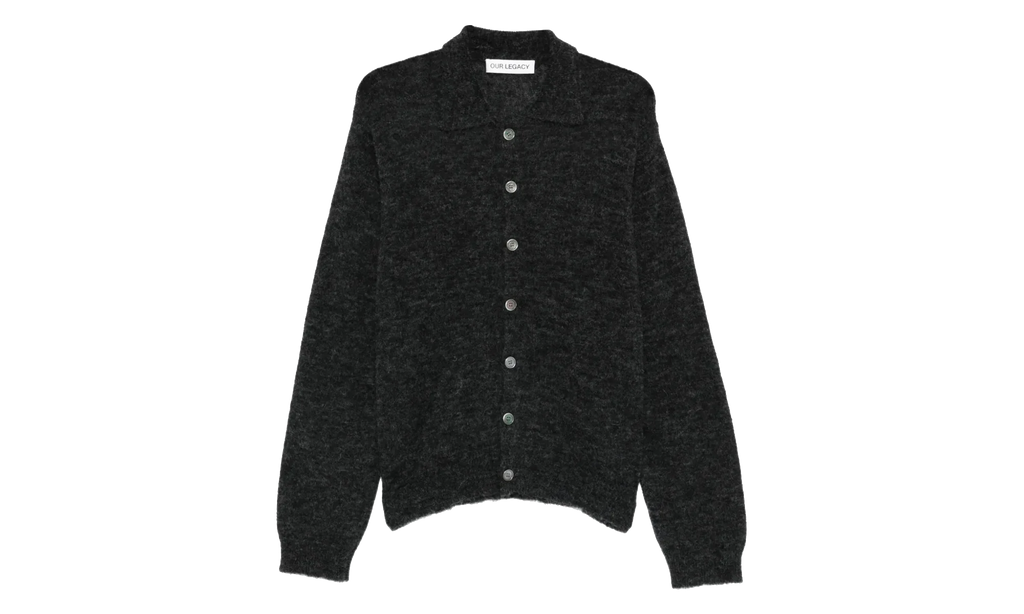 Evening Polo Shirt "Charcoal Melange Fuzzy Alpaca" M2263EC