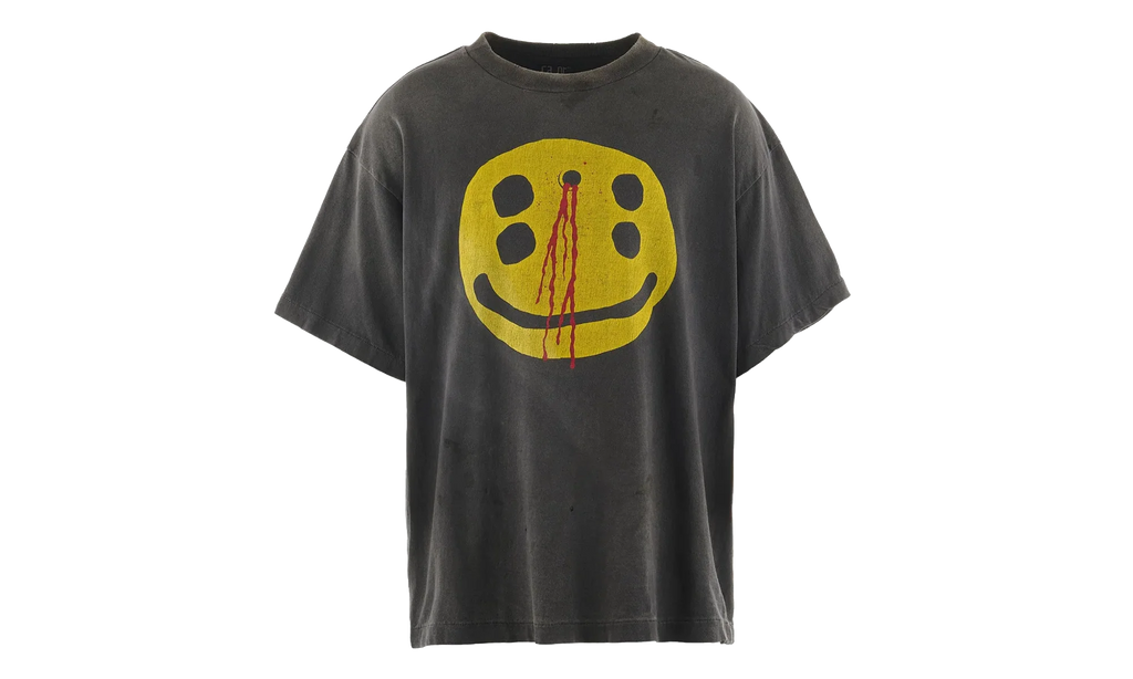 Cactus Plant Flea Market Smiley Face Logo Short Sleeve Tee Shirt "Black" SM YS1 0000 C01