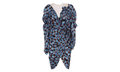 SILK FLORAL DRAPED MINI DRESS "Blue" RW DR0222 5307 E22 1020