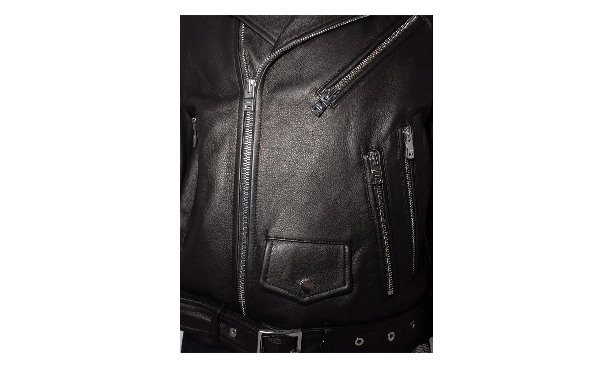 Leather Motorcycle Jacket "Black" MLJ033 001